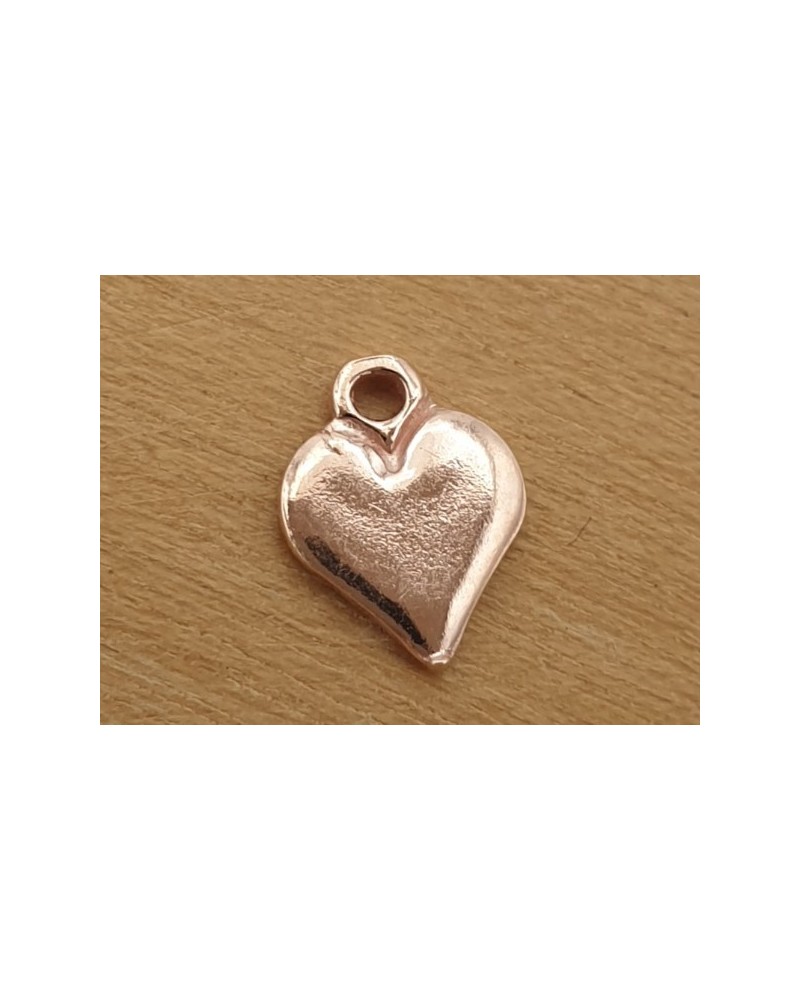 Charm Herz 6x8mm, 925 Silber ROSE vergoldet