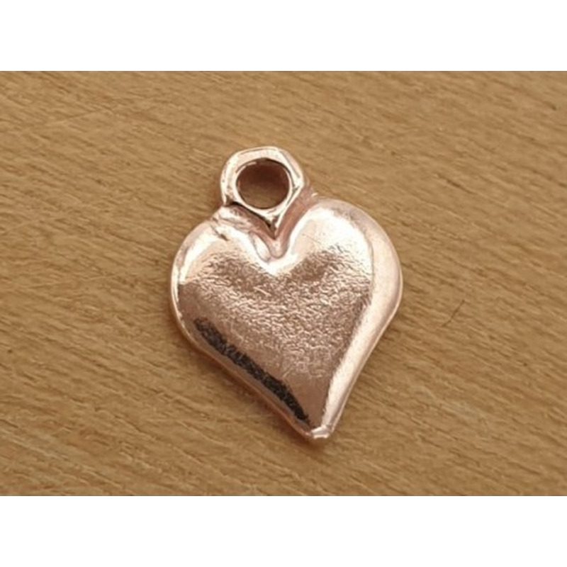 Charm Herz 6x8mm, 925 Silber ROSE vergoldet