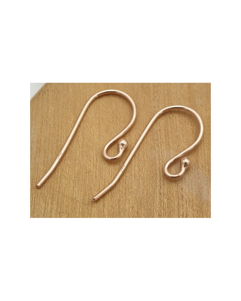 2 Stk. Ohrhaken 15mm, 925 Silber Rosegold