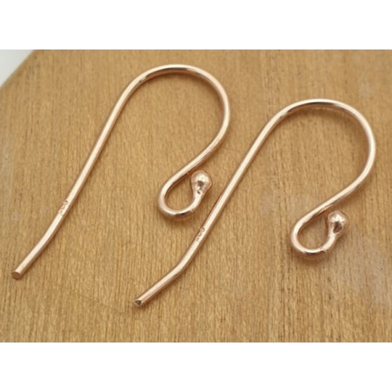 2 Stk. Ohrhaken 15mm, 925 Silber Rosegold