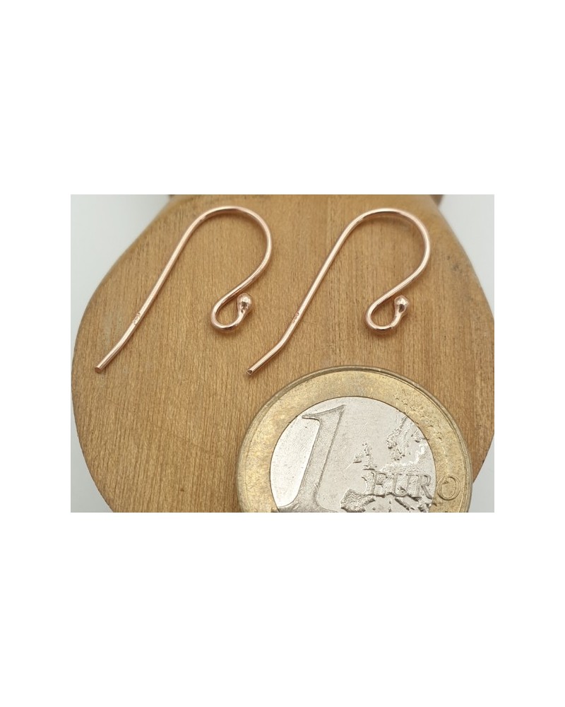 2 Stk. Ohrhaken 15mm, 925 Silber Rosegold