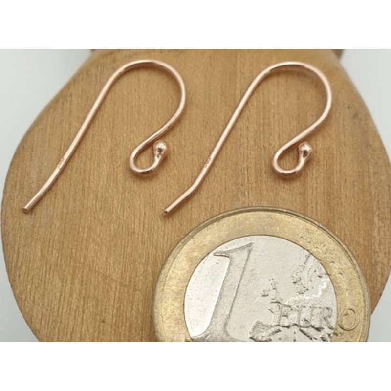 2 Stk. Ohrhaken 15mm, 925 Silber Rosegold