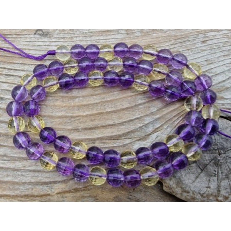 Amethyst-Citrinkette facettiert 6mm