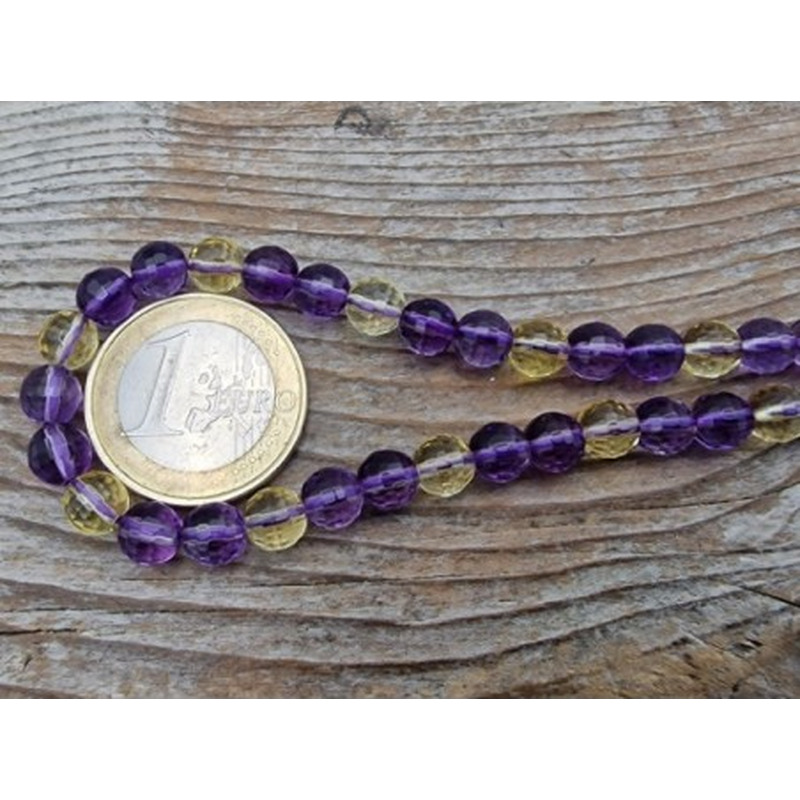 Amethyst-Citrinkette facettiert 6mm