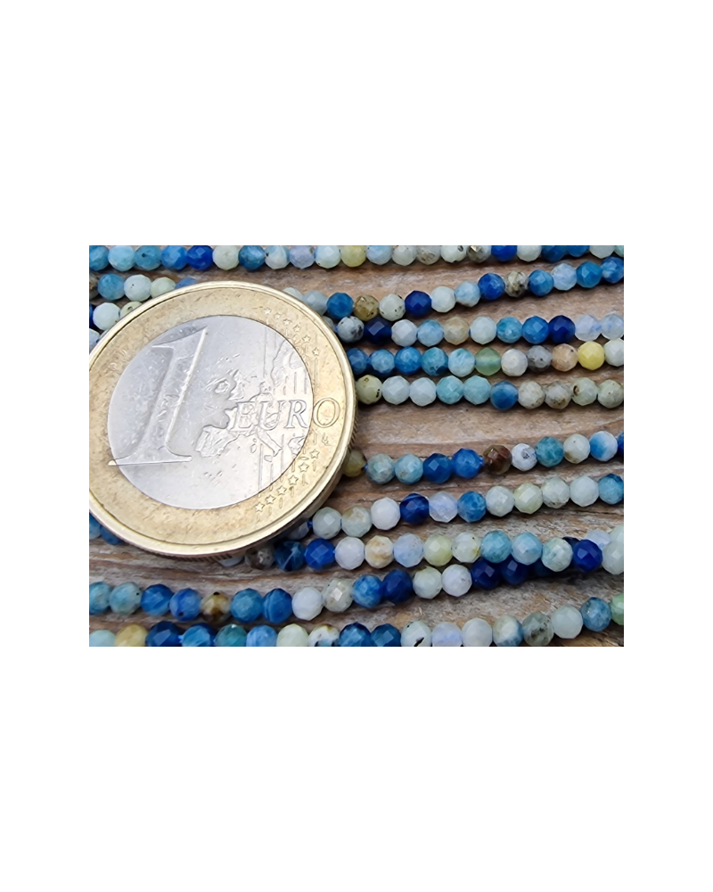 K2-Azuritkette (K2 Nite Stone) 2mm facettiert