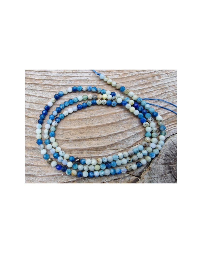 K2-Azuritkette (K2 Nite Stone) 2mm facettiert