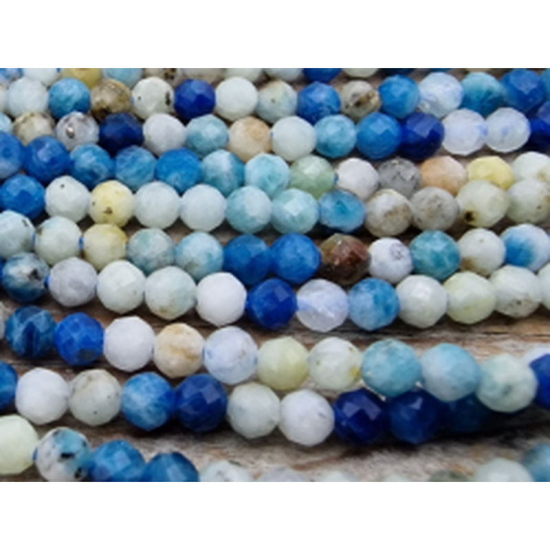 K2-Azuritkette (K2 Nite Stone) 2mm facettiert