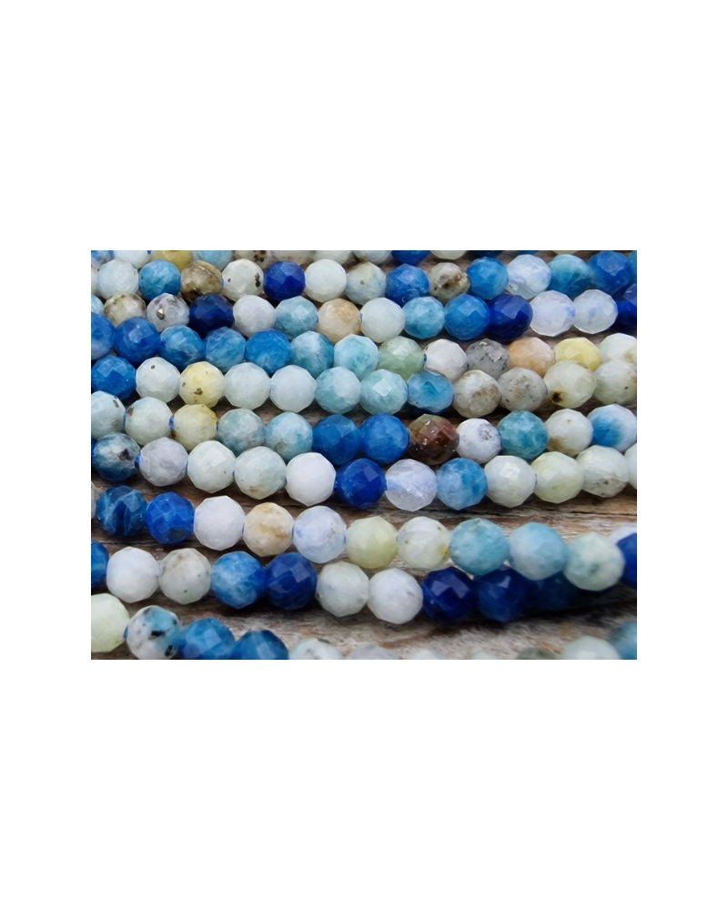 K2-Azuritkette (K2 Nite Stone) 2mm facettiert