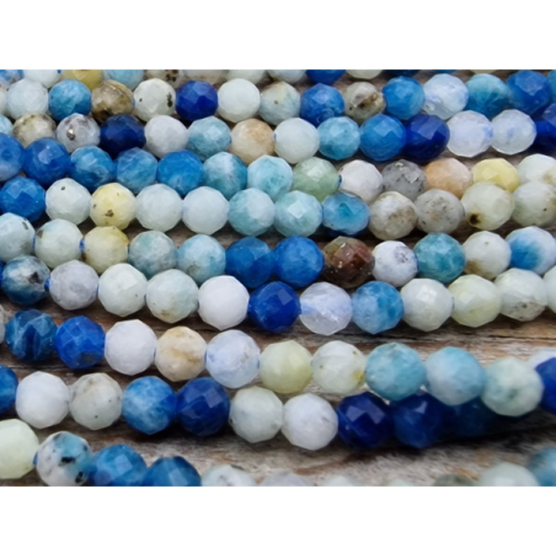 K2-Azuritkette (K2 Nite Stone) 2mm facettiert