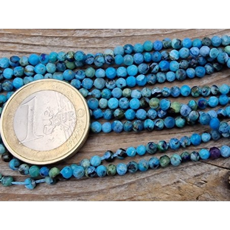 Blauer Opal Kette 3mm facettiert