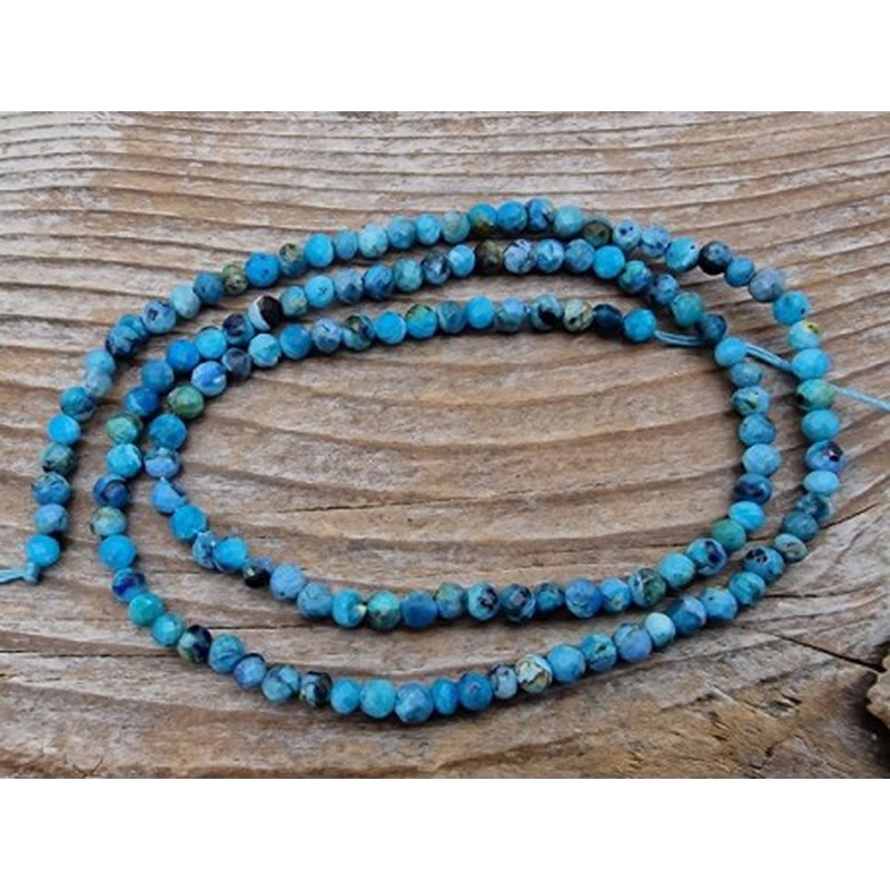 Blauer Opal Kette 3mm facettiert
