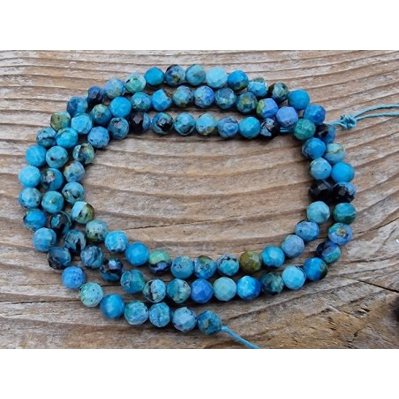 Blauer Opal Kette 4mm facettiert