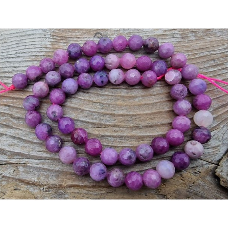 Rubin Kette facettiert 6mm