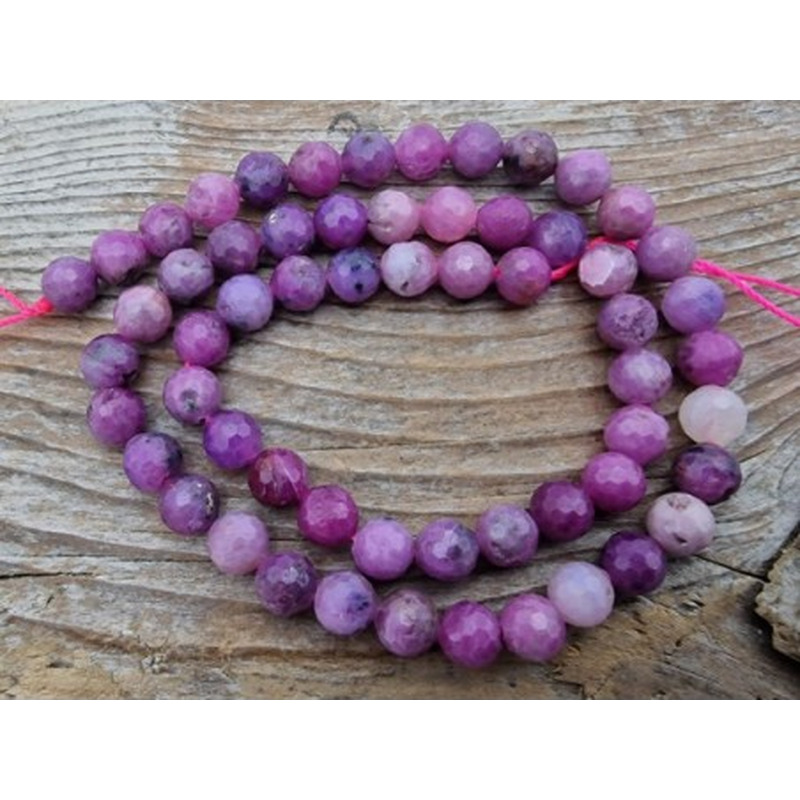 Rubin Kette facettiert 6mm