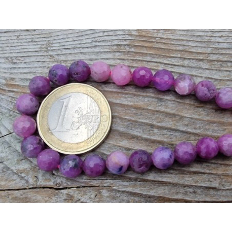 Rubin Kette facettiert 6mm