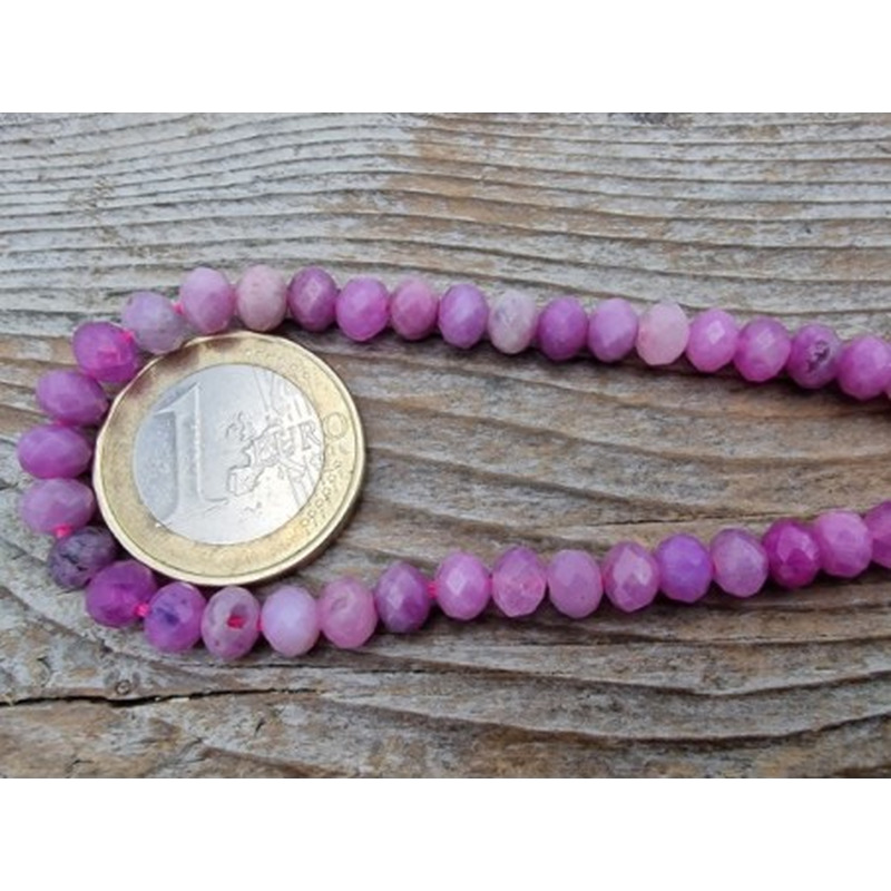 Rubin Kette facettiert 6x4mm