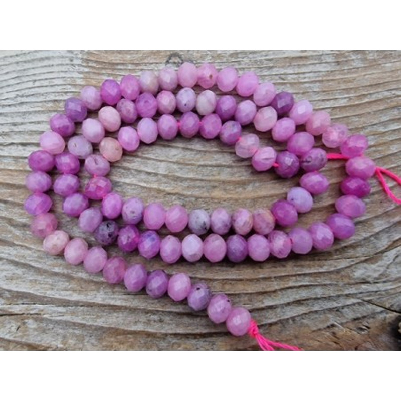 Rubin Kette facettiert 6x4mm