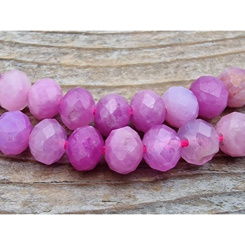 Rubin Kette facettiert 6x4mm