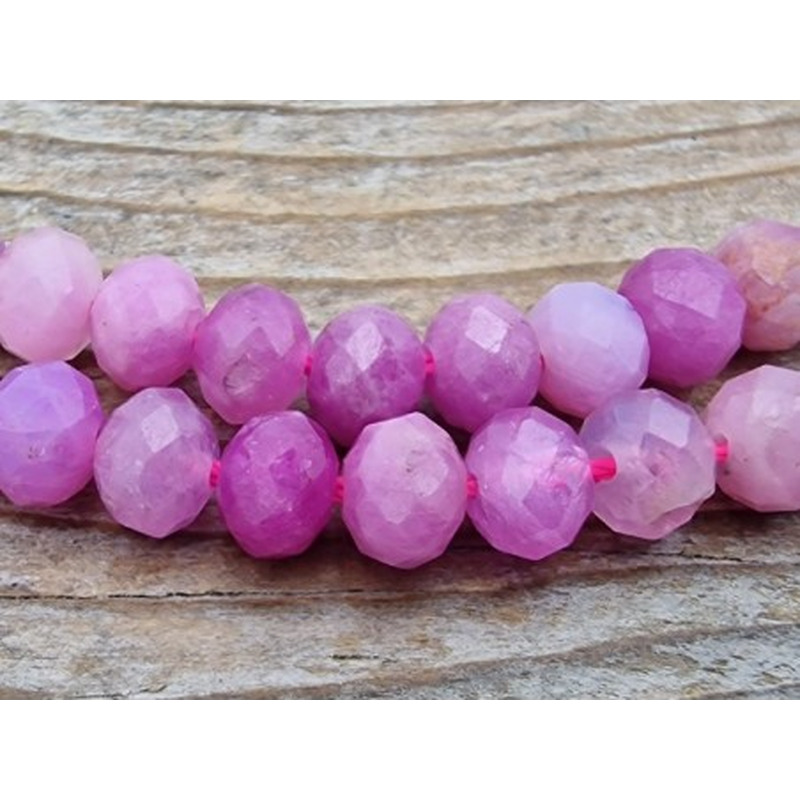 Rubin Kette facettiert 6x4mm