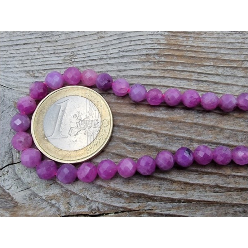 Rubin Kette facettiert 5mm