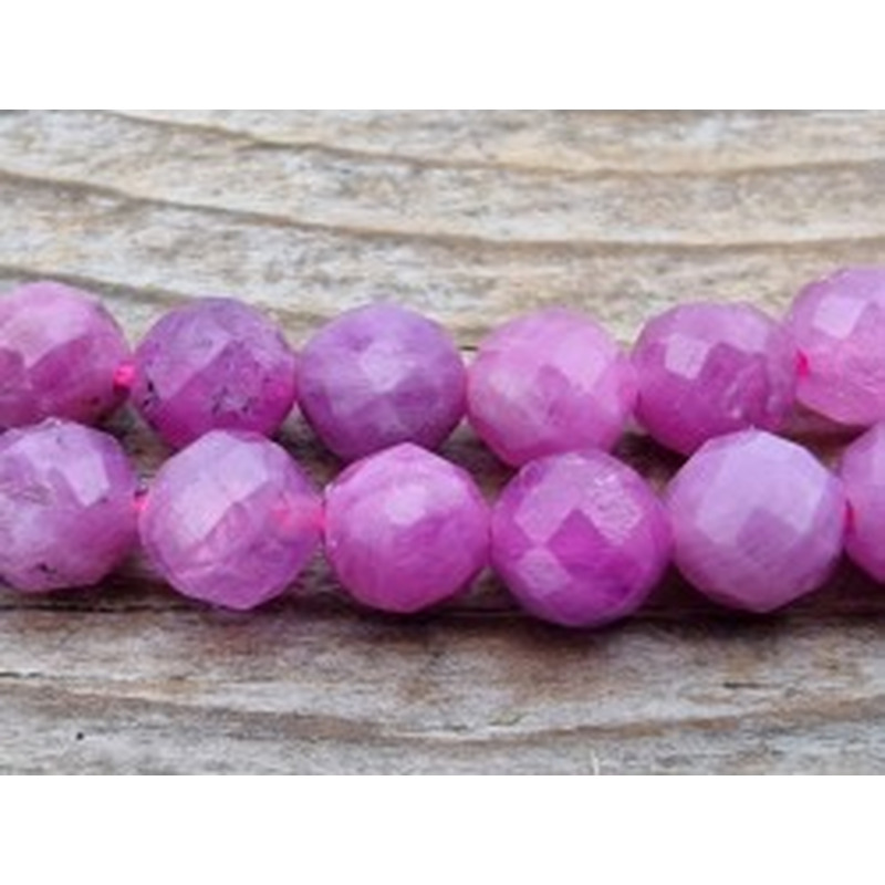 Rubin Kette facettiert 5mm
