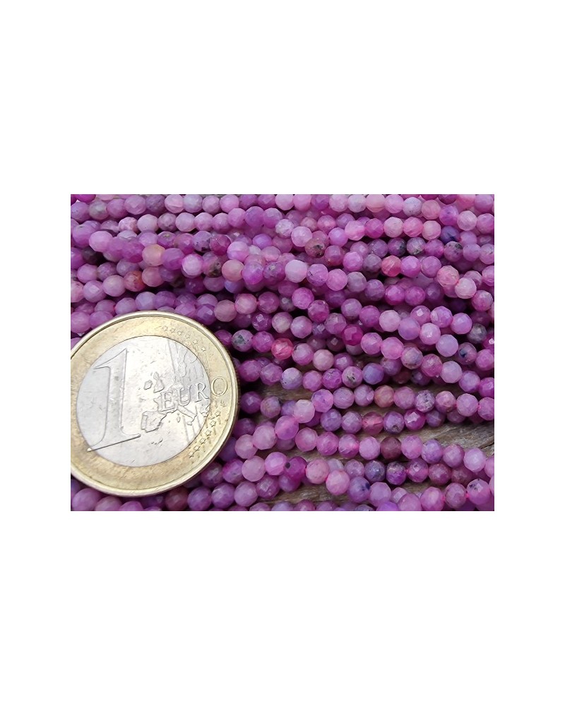 Rubin Kette facettiert 3mm