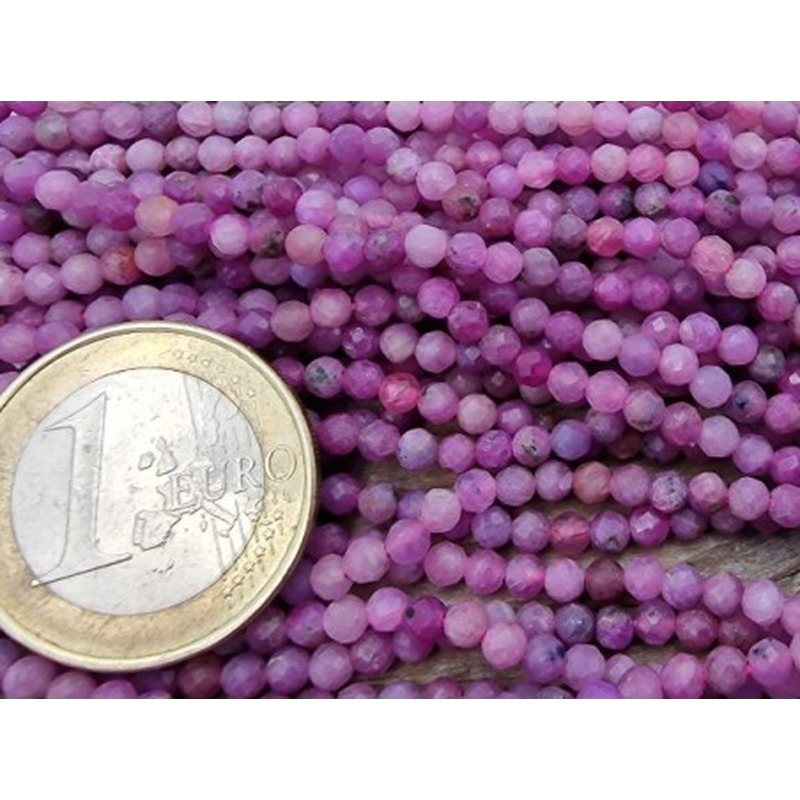 Rubin Kette facettiert 3mm