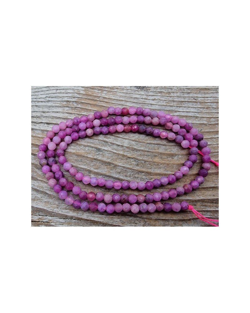 Rubin Kette facettiert 3mm