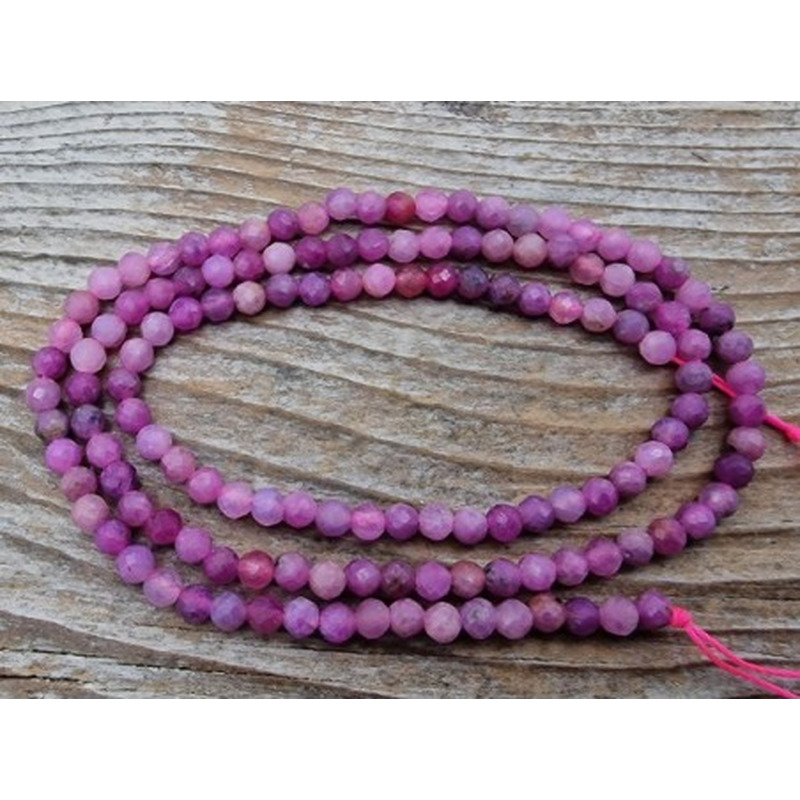 Rubin Kette facettiert 3mm