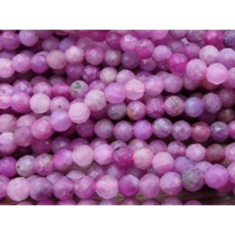 Rubin Kette facettiert 3mm