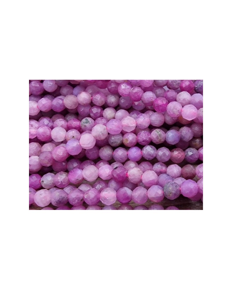 Rubin Kette facettiert 3mm