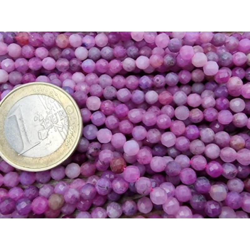 Rubin Kette facettiert 4mm