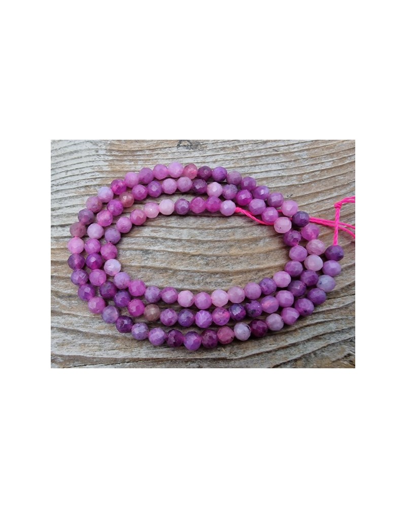 Rubin Kette facettiert 4mm