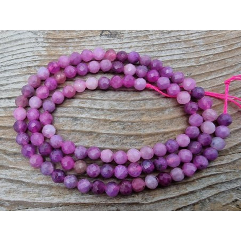 Rubin Kette facettiert 4mm