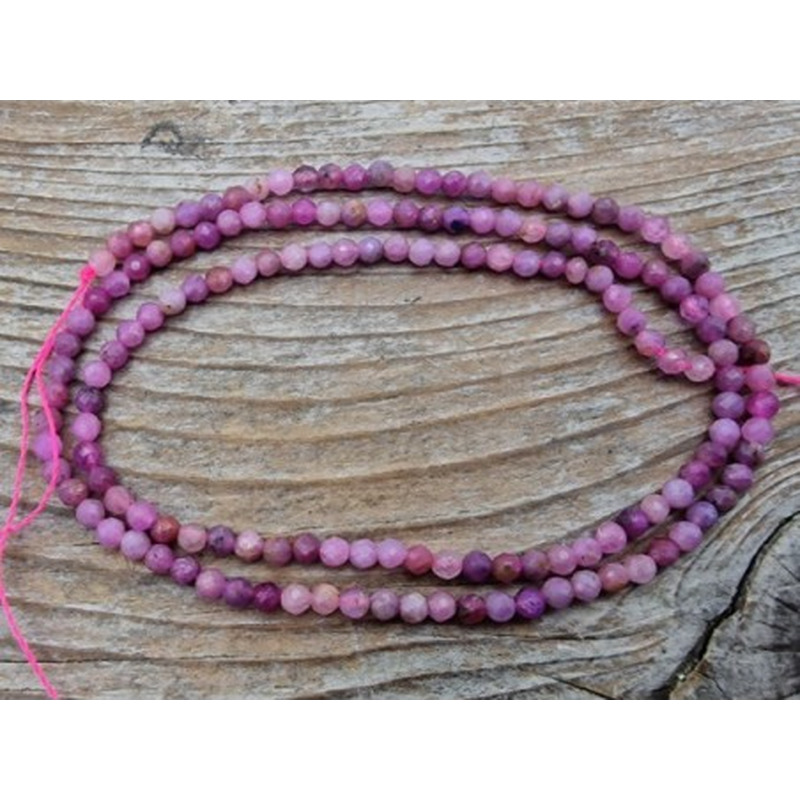 Rubin Kette facettiert 2mm