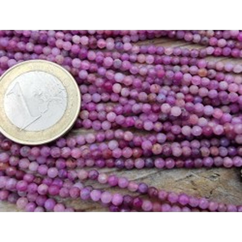 Rubin Kette facettiert 2mm 2
