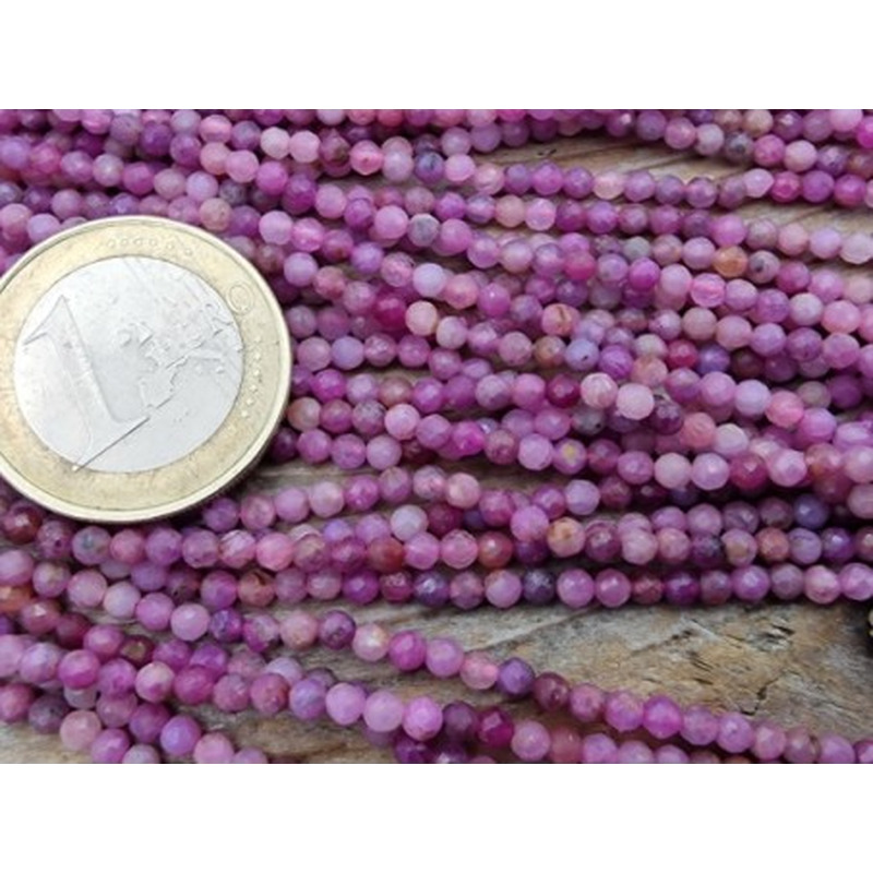 Rubin Kette facettiert 2mm