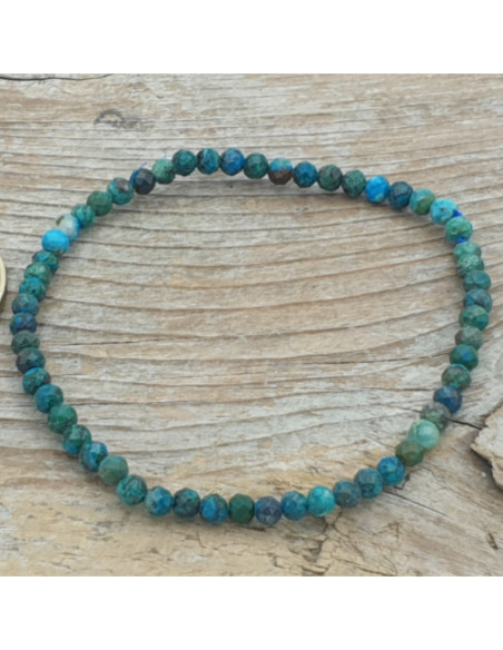 Chrysokoll 4mm Armband facettiert