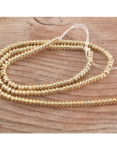 Blutsteinkette Gold (Hämatit) 3x2mm 2