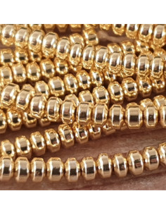 Blutsteinkette Gold (Hämatit) 3x2mm