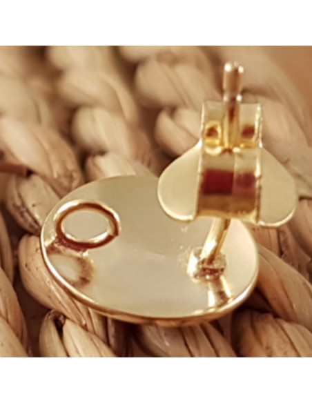 2 Stk. Ohrstecker mit Öse 10mm, Silber vergoldet