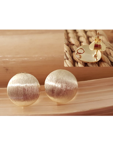 2 Stk. Ohrstecker mit Öse 10mm, Silber vergoldet