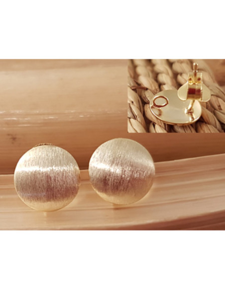 2 Stk. Ohrstecker mit Öse 10mm, Silber vergoldet