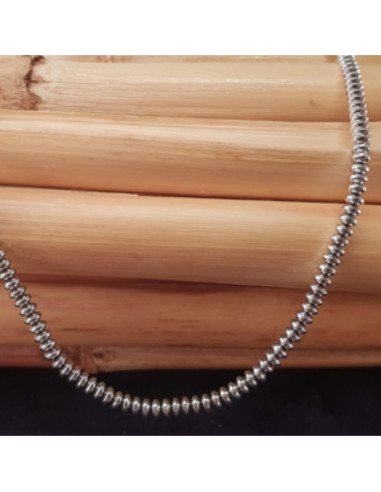 Blutsteinkette Silber (Hämatit) 4x2mm