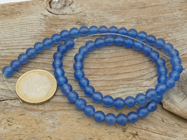 agate necklace blue 6mm