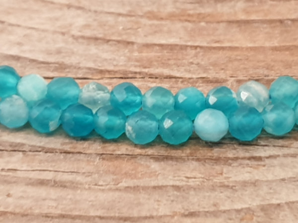 amazonite necklace faceted 3mm