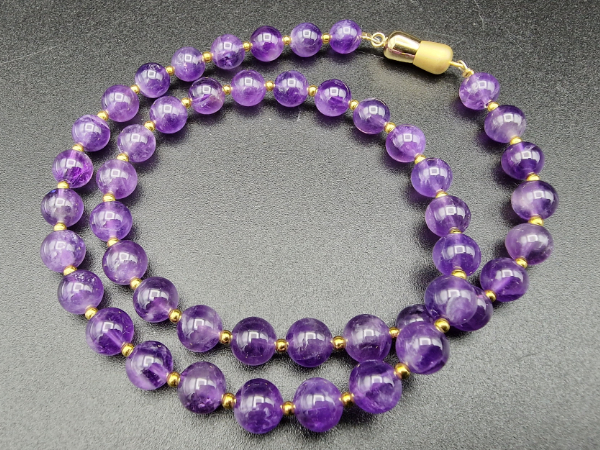 amethyst necklace 8mm/48cm
