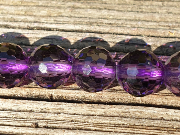 amethyst necklace faceted 6mm