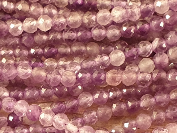 amethyst necklace faceted 3mm