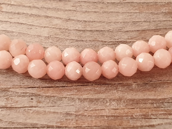 pink opal necklace faceted 4mm
